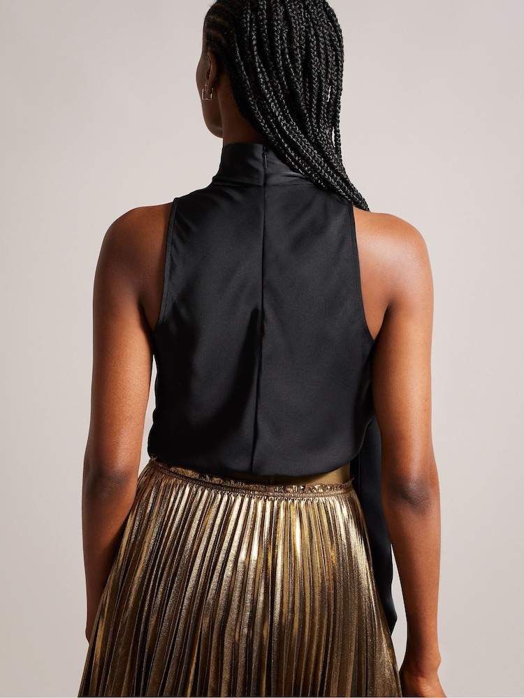 Ted Baker Black Immiie Sleeveless Pussybow Blouse - Image 2 of 6