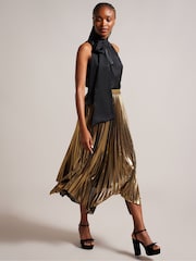 Ted Baker Black Immiie Sleeveless Pussybow Blouse - Image 3 of 6