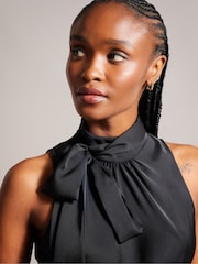 Ted Baker Black Immiie Sleeveless Pussybow Blouse - Image 4 of 6