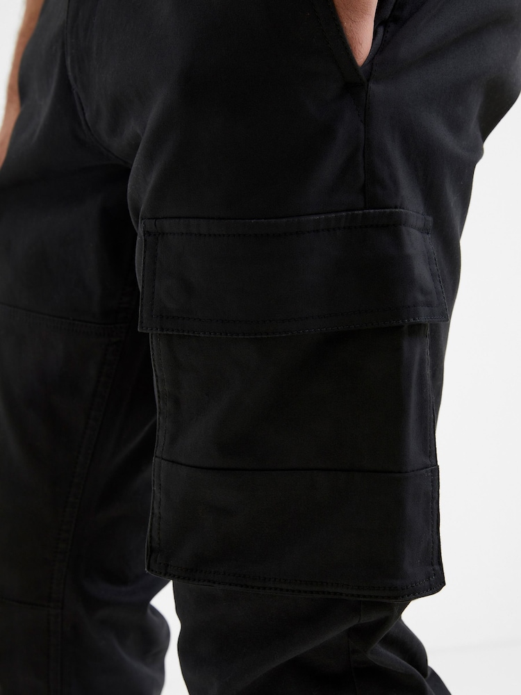 French Connection Black 100% Cotton Twill Cargo Trousers - Image 4 of 5