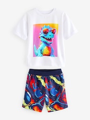 Mehrfarbig/Dinosauriermotive - Kurzer Single-Pyjama aus 100 % Baumwolle (9M.–8J.) - Bild 5 von 8