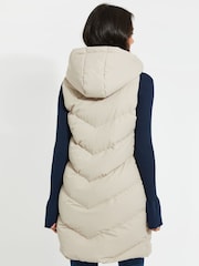 Threadbare Cream Threadbare Longline Hooded Padded Gilet - Image 3 of 4