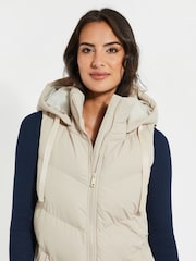 Threadbare Cream Threadbare Longline Hooded Padded Gilet - Image 4 of 4