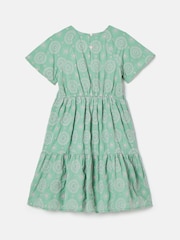 Joules Girls' Sunshine Green Tiered Woven Dress - Image 2 of 5