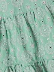 Joules Girls' Sunshine Green Tiered Woven Dress - Image 5 of 5