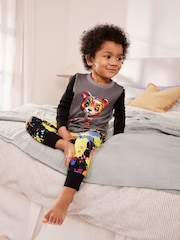 Multi Bright Tiger Single Snuggle Pyjamas (9mths-8yrs) - Image 2 of 4