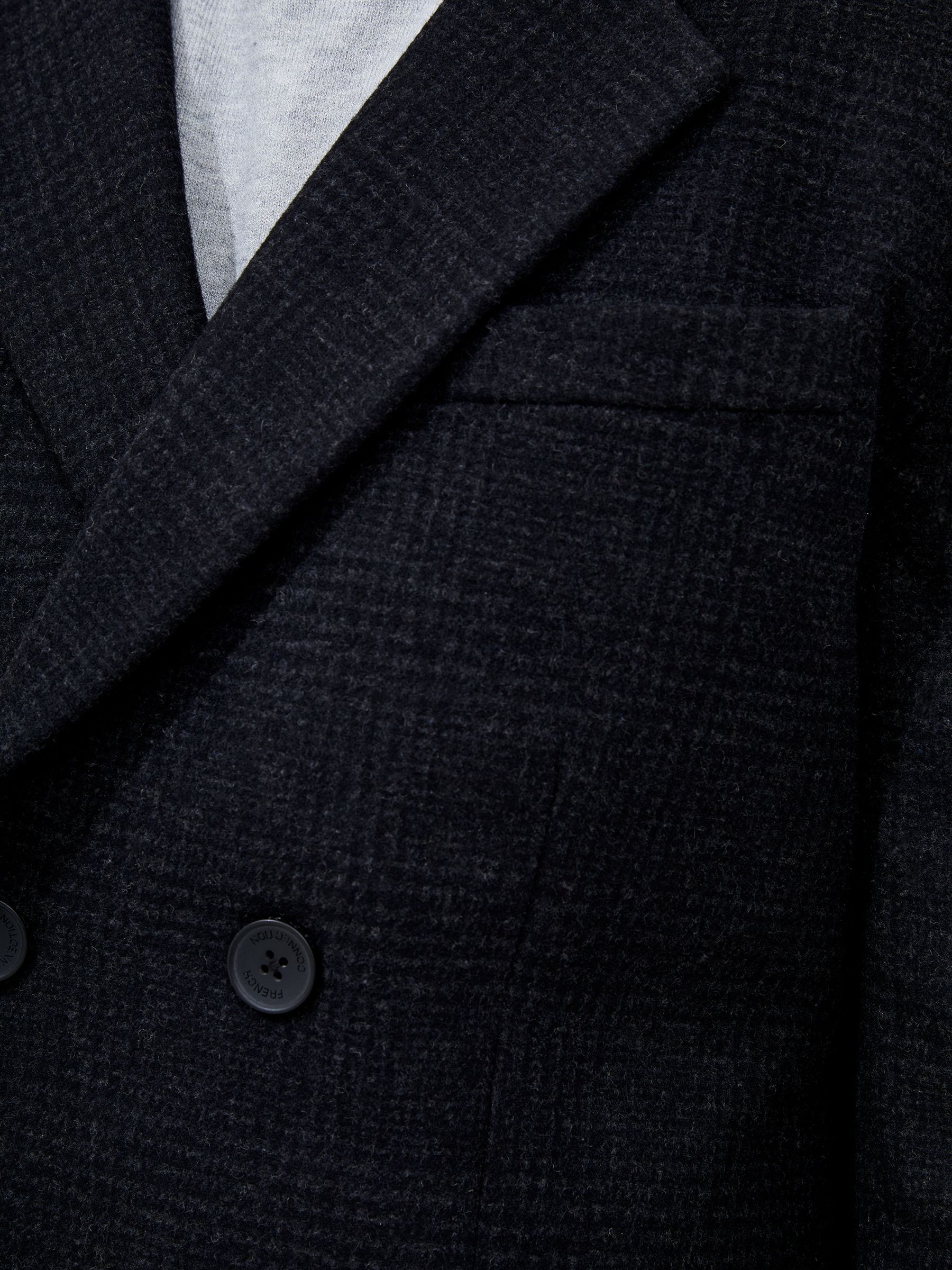 Buy French Connection Blue Grey Double Breasted Peacoat from Next USA
