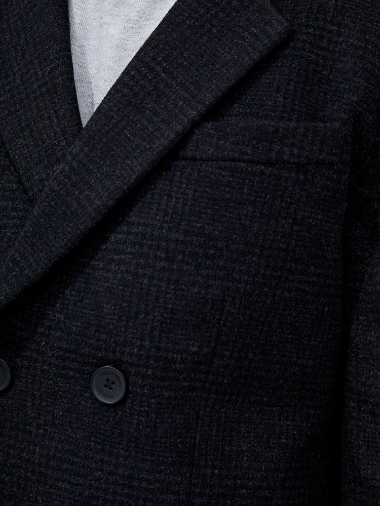 French Connection Blue/Grey Double Breasted Peacoat - Image 4 of 5