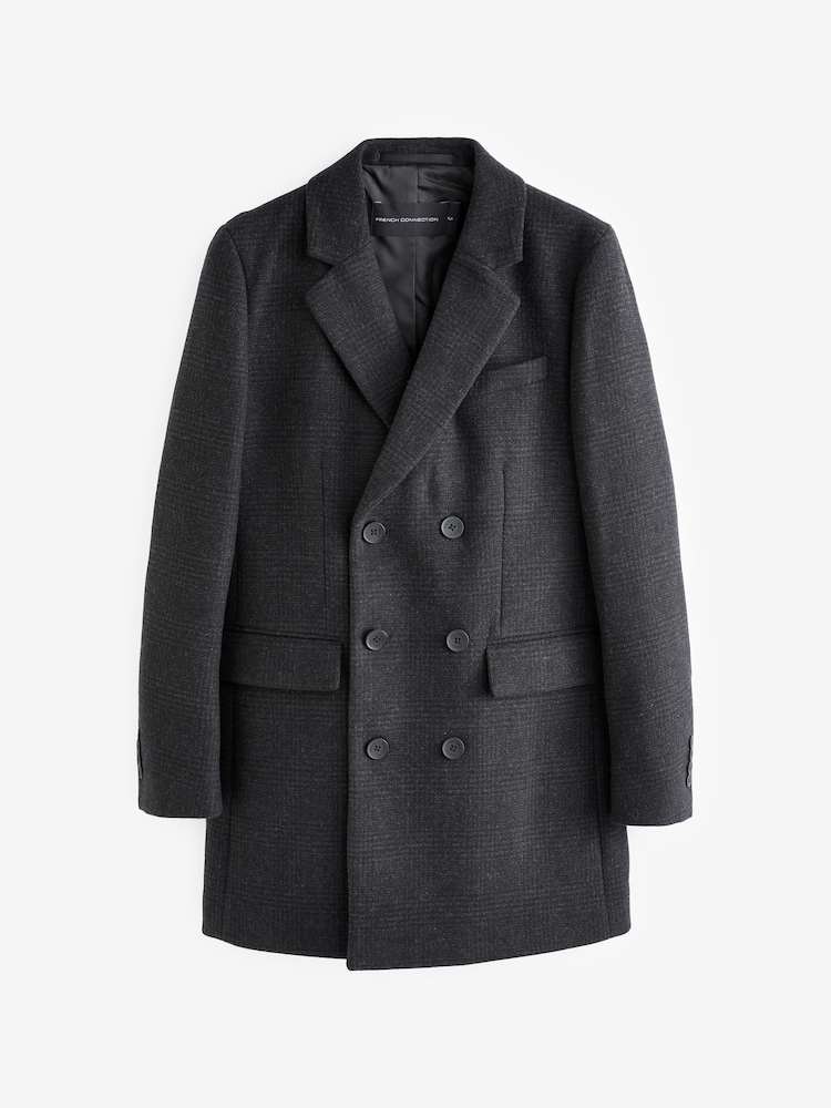 French Connection Blue/Grey Double Breasted Peacoat - Image 5 of 5