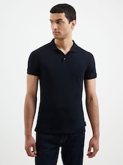 French Connection Blue Jersey Polo Shirt - Image 1 of 3
