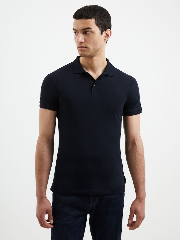 French Connection Blue Jersey Polo Shirt - Image 1 of 3