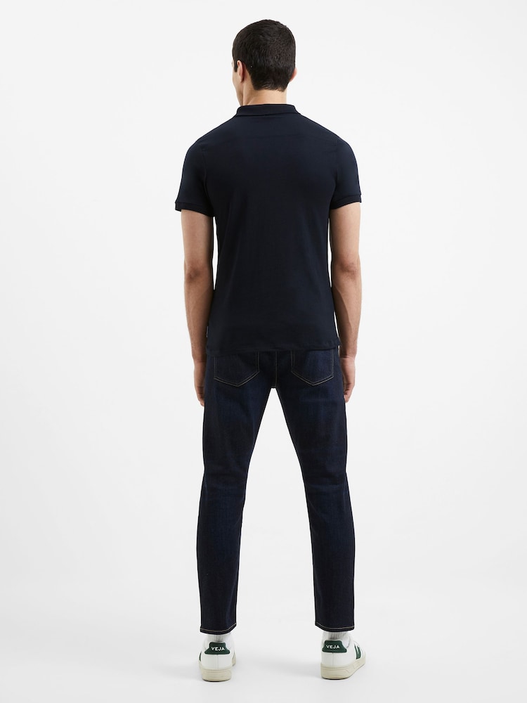 French Connection Blue Jersey Polo Shirt - Image 2 of 3