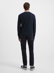 French Connection Blue Shadow Waffle 100% Cotton Micro Knit Jumper - Image 2 of 5