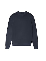 French Connection Blue Shadow Waffle 100% Cotton Micro Knit Jumper - Image 5 of 5