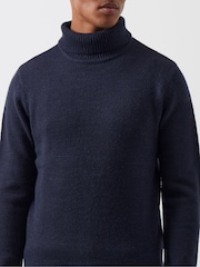 French Connection Blue Roll Neck Knit Jumper - Image 2 of 3