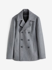 French Connection Grey Double Breasted Peacoat - Image 3 of 3