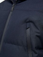 French Connection Dark Navy Blue Faux Fur Trim Parka - Image 5 of 5