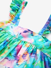 Floral Bright Print 100% Cotton Printed Tiered Dress (3-16yrs) - Image 7 of 7