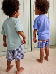 Blue/Green Whale 2 Pack Short Woven Bottom Pyjamas (9mths-12yrs) - Image 3 of 10