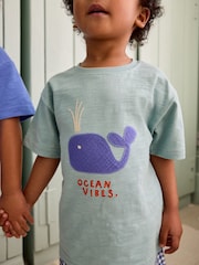 Blue/Green Whale 2 Pack Short Woven Bottom Pyjamas (9mths-12yrs) - Image 4 of 10