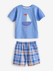 Blue/Green Whale 2 Pack Short Woven Bottom Pyjamas (9mths-12yrs) - Image 8 of 10