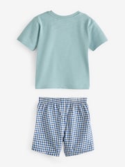 Blue/Green Whale 2 Pack Short Woven Bottom Pyjamas (9mths-12yrs) - Image 9 of 10