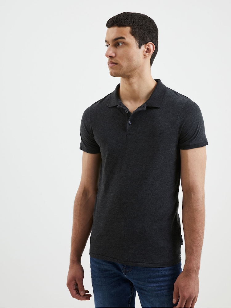 French Connection Black Melange J Polo Shirts 2 Pack - Image 2 of 4