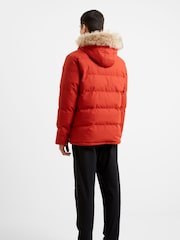 French Connection Burnt Orange Mid Length Row Parka Coat Jacket - Image 3 of 4