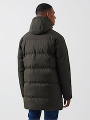 French Connection Green Long Length Row Zip Parka Coat - Image 2 of 5