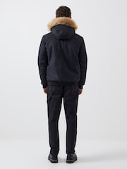 French Connection Black Faux Fur Trim Short Length Jacket - Image 2 of 6