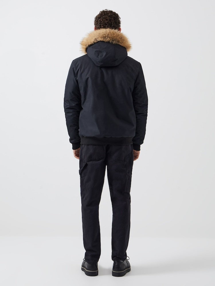 French Connection Black Faux Fur Trim Short Length Jacket - Image 2 of 6