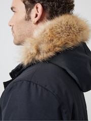 French Connection Black Faux Fur Trim Short Length Jacket - Image 4 of 6