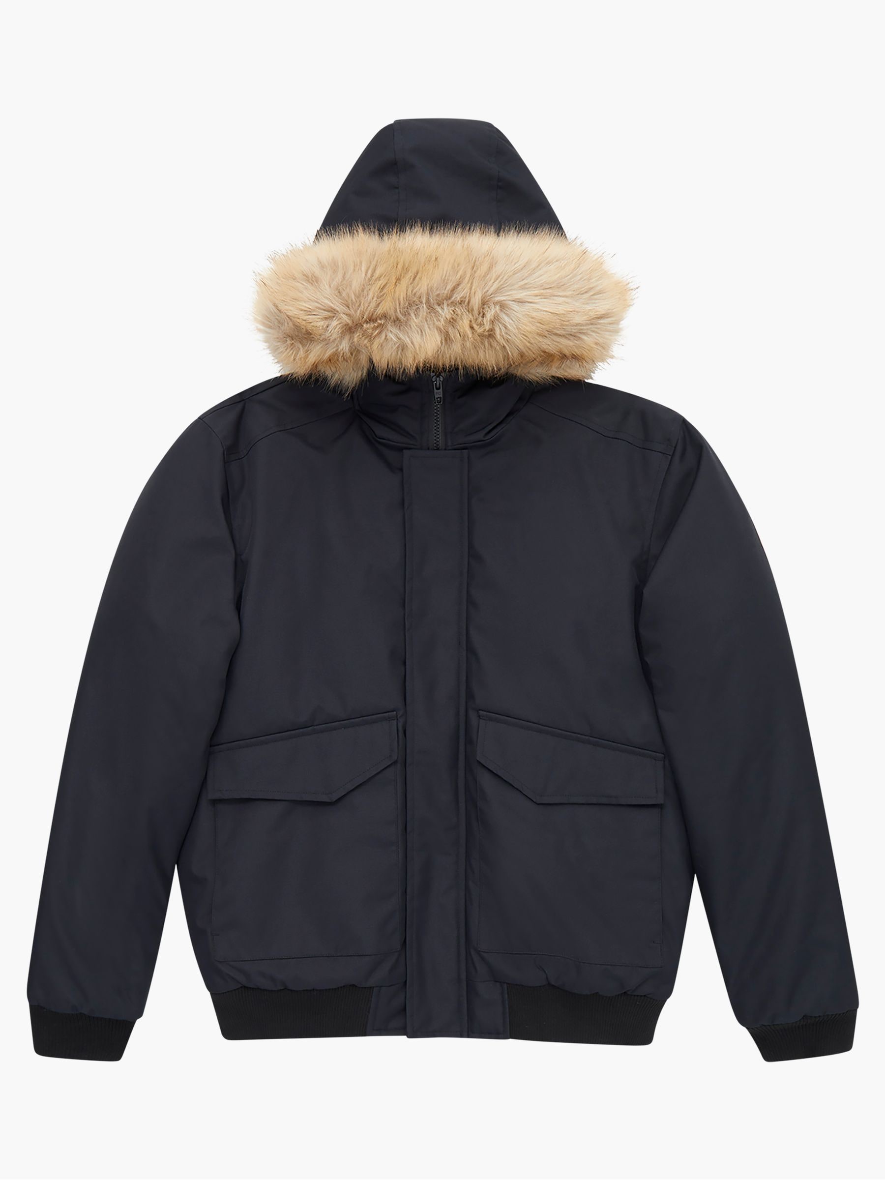 Parker Mens Short Fur Jacket Fur Liner Removable Warm One-piece Thickened  Jacket