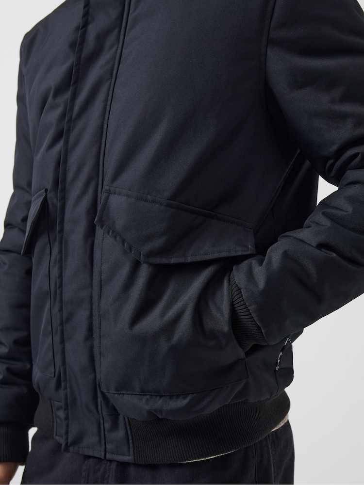 French Connection Black Faux Fur Trim Short Length Jacket - Image 6 of 6