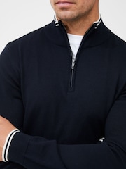 French Connection Blue Funnel Neck Knitwear Jumper - Image 3 of 4