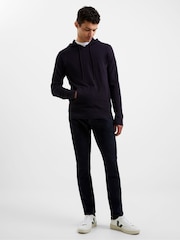 French Connection Blue Supersoft Hooded Knit Hoodie - Image 3 of 5