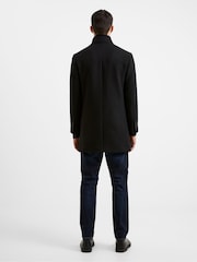 French Connection Black Funnel Neck Mid Length Coat - Image 2 of 4
