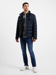French Connection Dark Navy Blue 2 Pocket Row Funnel Jacket - Image 3 of 6