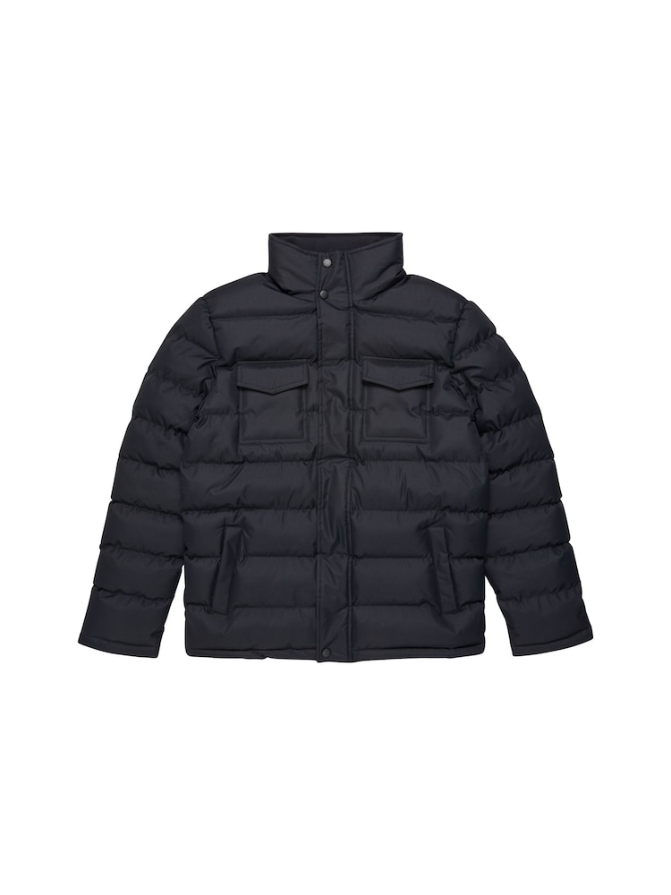 French Connection Dark Navy Blue 2 Pocket Row Funnel Jacket - Image 6 of 6