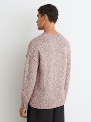 Reiss Bordeaux Jeeves Wool-Blend Speckled-Knit Crew-Neck Jumper - Image 7 of 7