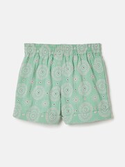 Joules Girls' Hopscotch Green Woven Shorts - Image 2 of 5