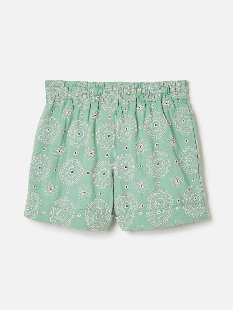 Joules Girls' Hopscotch Green Woven Shorts - Image 2 of 5