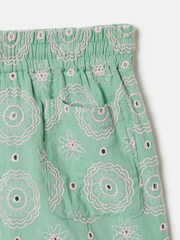 Joules Girls' Hopscotch Green Woven Shorts - Image 4 of 5
