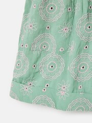 Joules Girls' Hopscotch Green Woven Shorts - Image 5 of 5