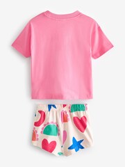 Pink/Yellow/Purple Fun 100% Cotton Short Pyjamas 3 Pack (9mths-12yrs) - Image 4 of 7