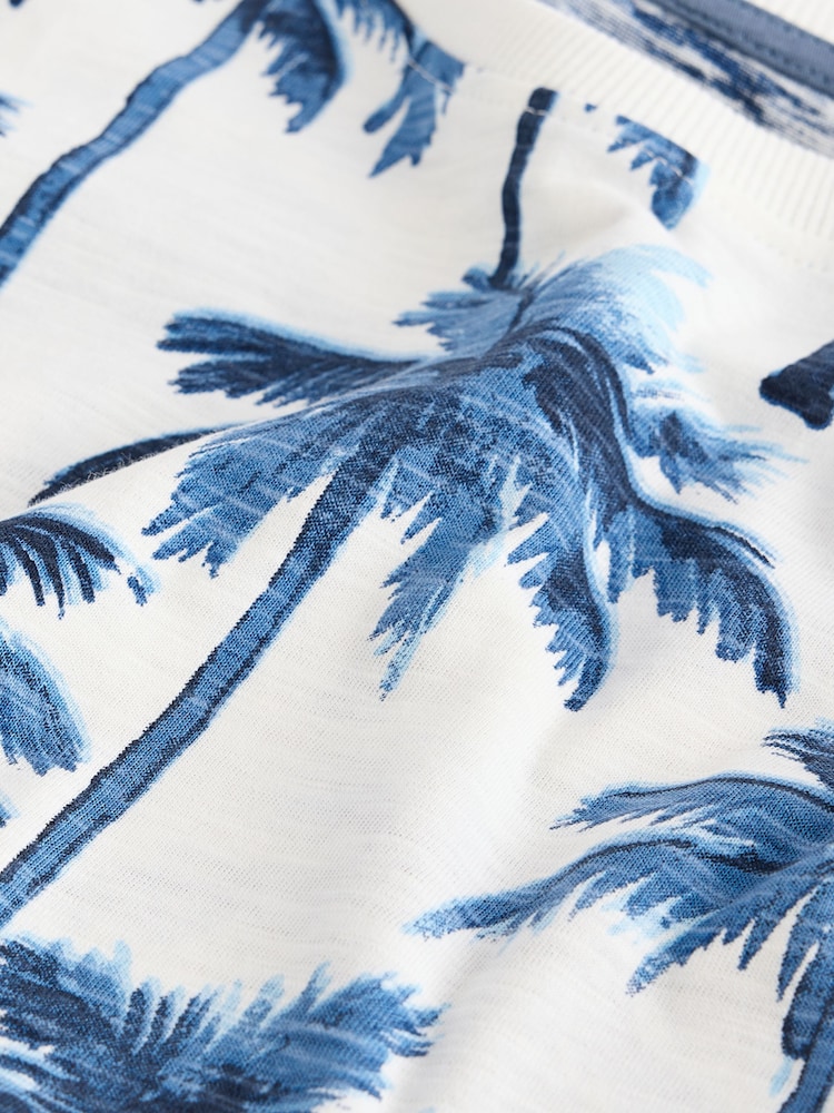 Marineblau/Weiß mit Batik-Surfprint - 100% Baumwolle, kurzer Pyjama, 3 Pack (6-16Jahre) - Bild 10 von 10
