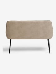Monza Faux Leather Mink Brown Hamilton Quilted Dining Bench - Image 5 of 8