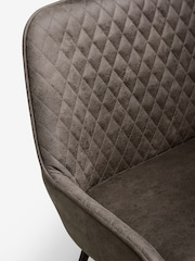 Monza Faux Leather Peppercorn Brown Hamilton Quilted Dining Bench - Image 4 of 6