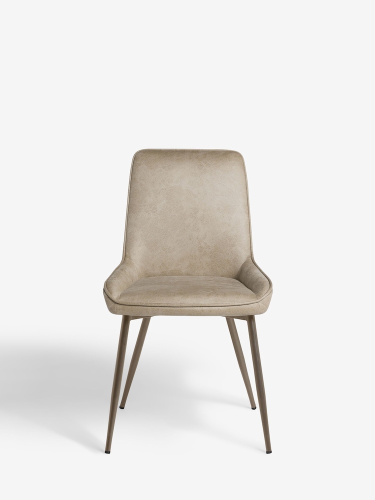 Set of 2 Monza Faux Leather Mink Brown Hamilton Bronze Effect Leg Dining Chairs - Image 2 of 9
