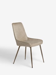 Set of 2 Monza Faux Leather Mink Brown Hamilton Bronze Effect Leg Dining Chairs - Image 3 of 9